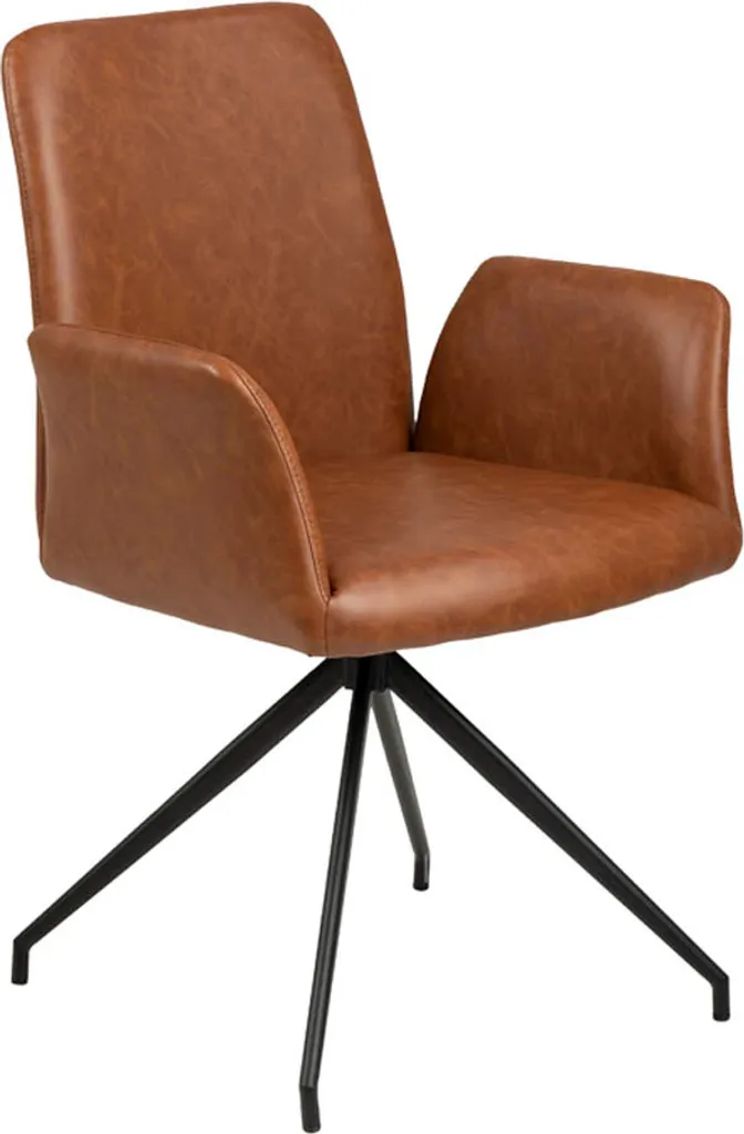 Chaise de séjour pivotante Nox cognac Smuk pour repas et télétravail