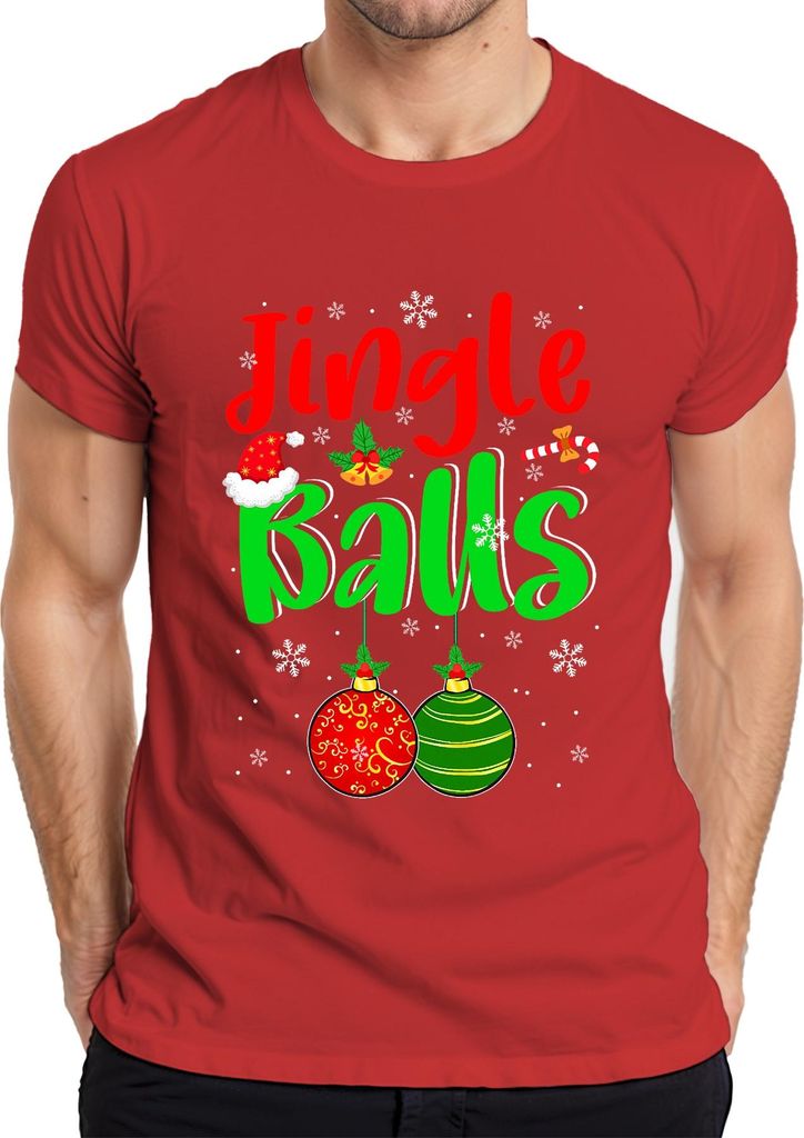 Jingle Balls Weihnachten Weihnachtskugeln Lustig Geschenk Herren T-Shirt, Rot, XXL