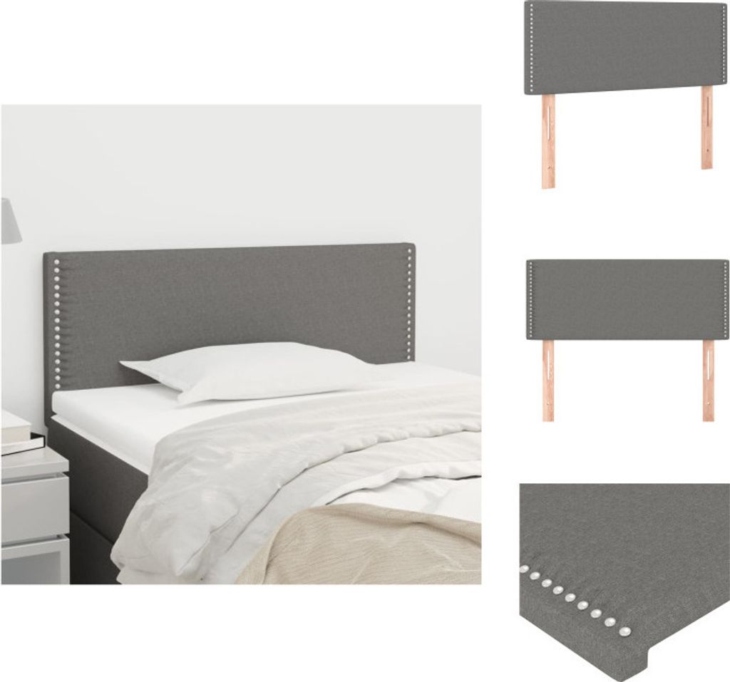 vidaXL Kopfteil Dunkelgrau 80x5x78/88 cm Stoff - Kopf- & Fußenden