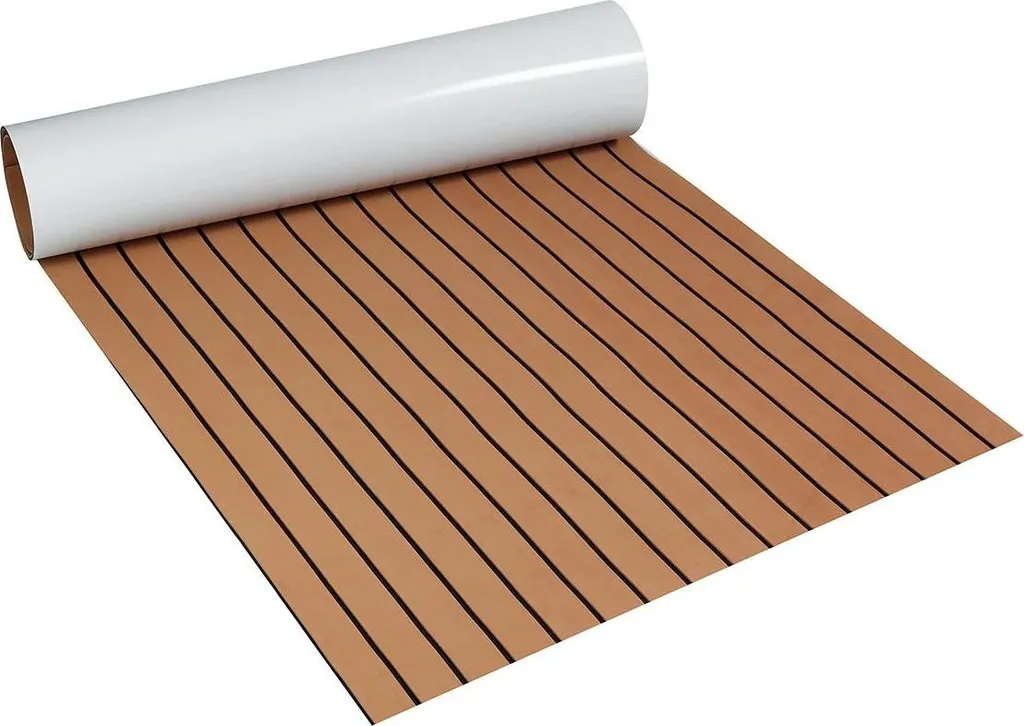 Tapis de sol marin en mousse EVA marron pour yachts et bateaux - 240cm