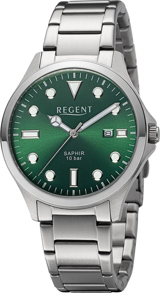 Regent Metall Herren Uhr Armbanduhr Quarz silber Produktbild 