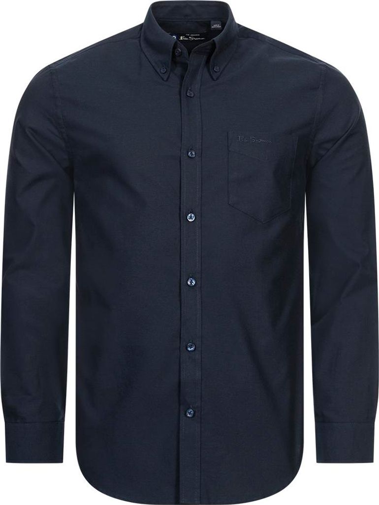 M|BEN SHERMAN Oxford Herren Langarm Hemd 0077857-DARKNAVY Produktbild 