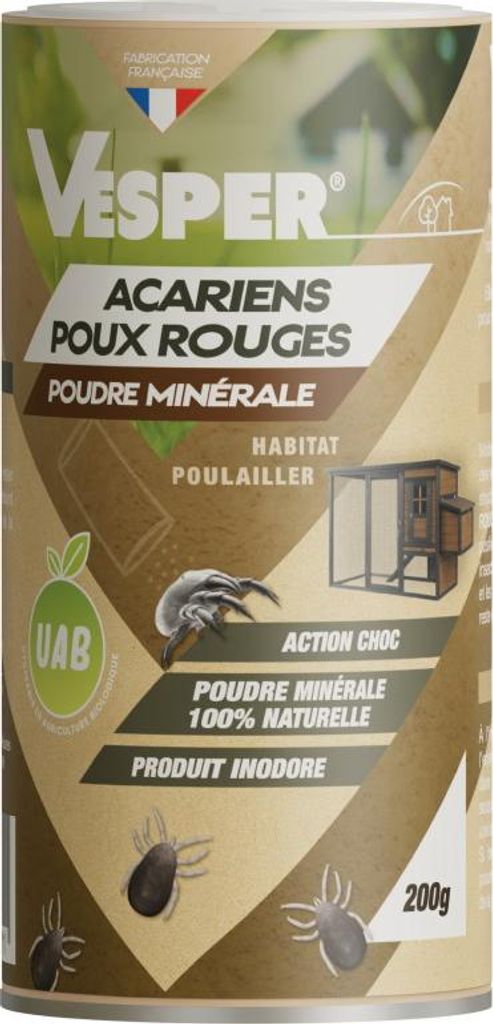 100 % natürliches Mineralpulver gegen Rote Milben/Läuse – 200 g – geruchlos