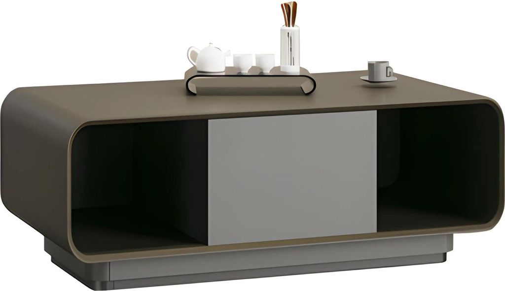 Schreibtisch Chefzimmer Modern Grau Schwarz Stauraum Kabelmanagement Luxus