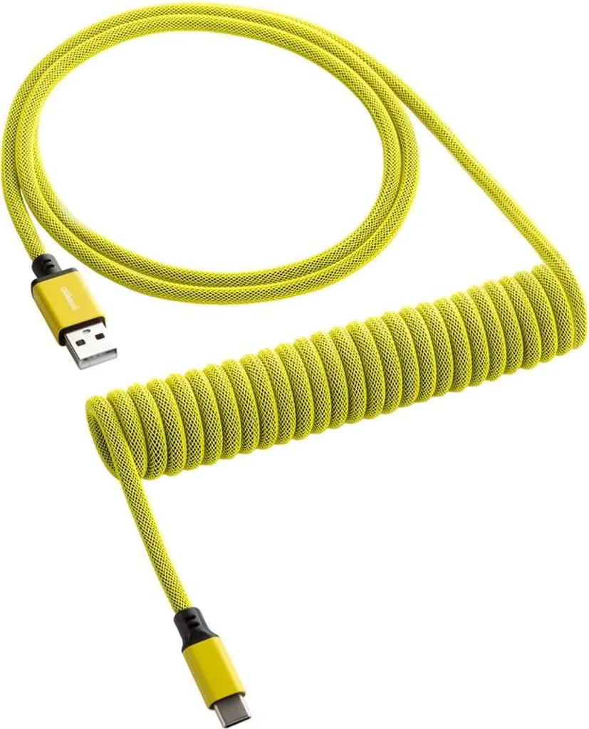 Câble de Clavier Spiralé USB-C Dominator Jaune pour Setup Gaming Custom