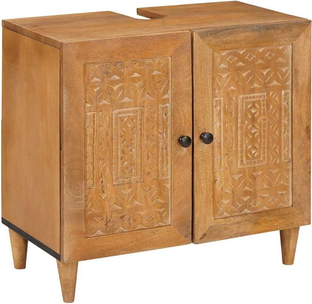 Badezimmerschrank Wandmontiert Hellbraun 62 x 33 x 58 cm Produktbild 