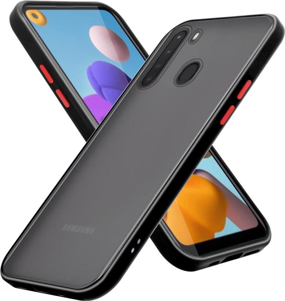 Cadorabo Hülle für Samsung Galaxy A21 Schutz Hülle in Transparent Handyhülle Hybrid Schutzhülle Etui TPU Silikon