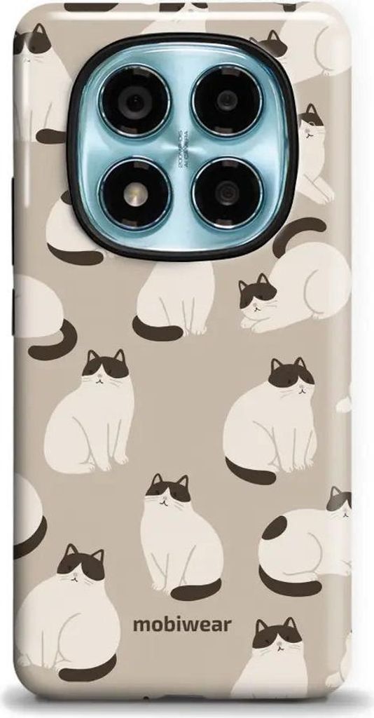 Handyhülle für Xiaomi Redmi Note 14 Pro 4G, Mobiwear Elite Pro, Kaffe Miau