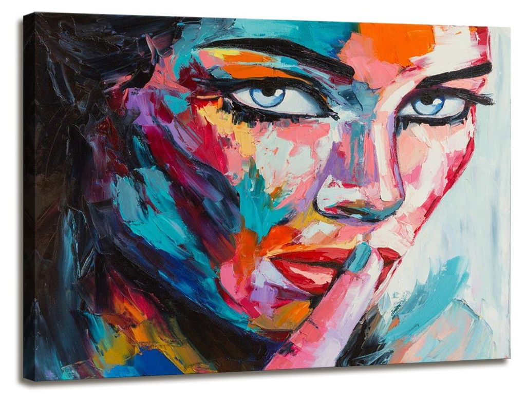Visario Leinwandbild Buntes Frauengesicht 80x60 cm – Bild Produktbild 