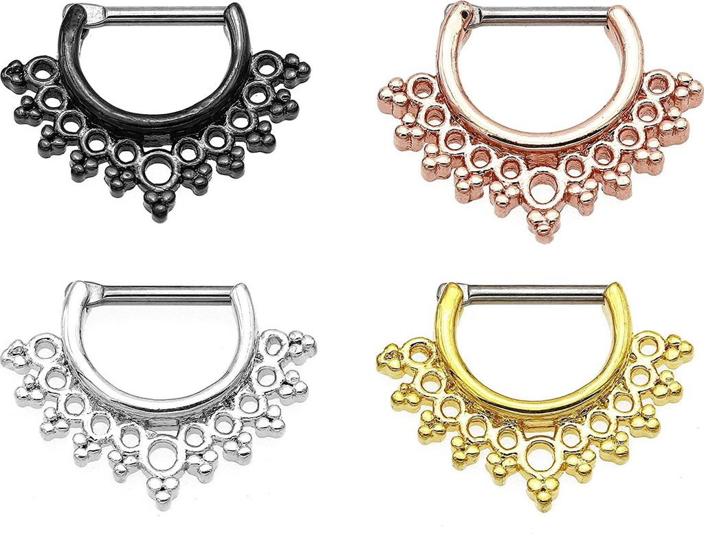 Karisma Titan G23 Septum Clicker Segment Ring Nasenring Nasenpiercing- 1,2x8mm tsc-h006 - Silber