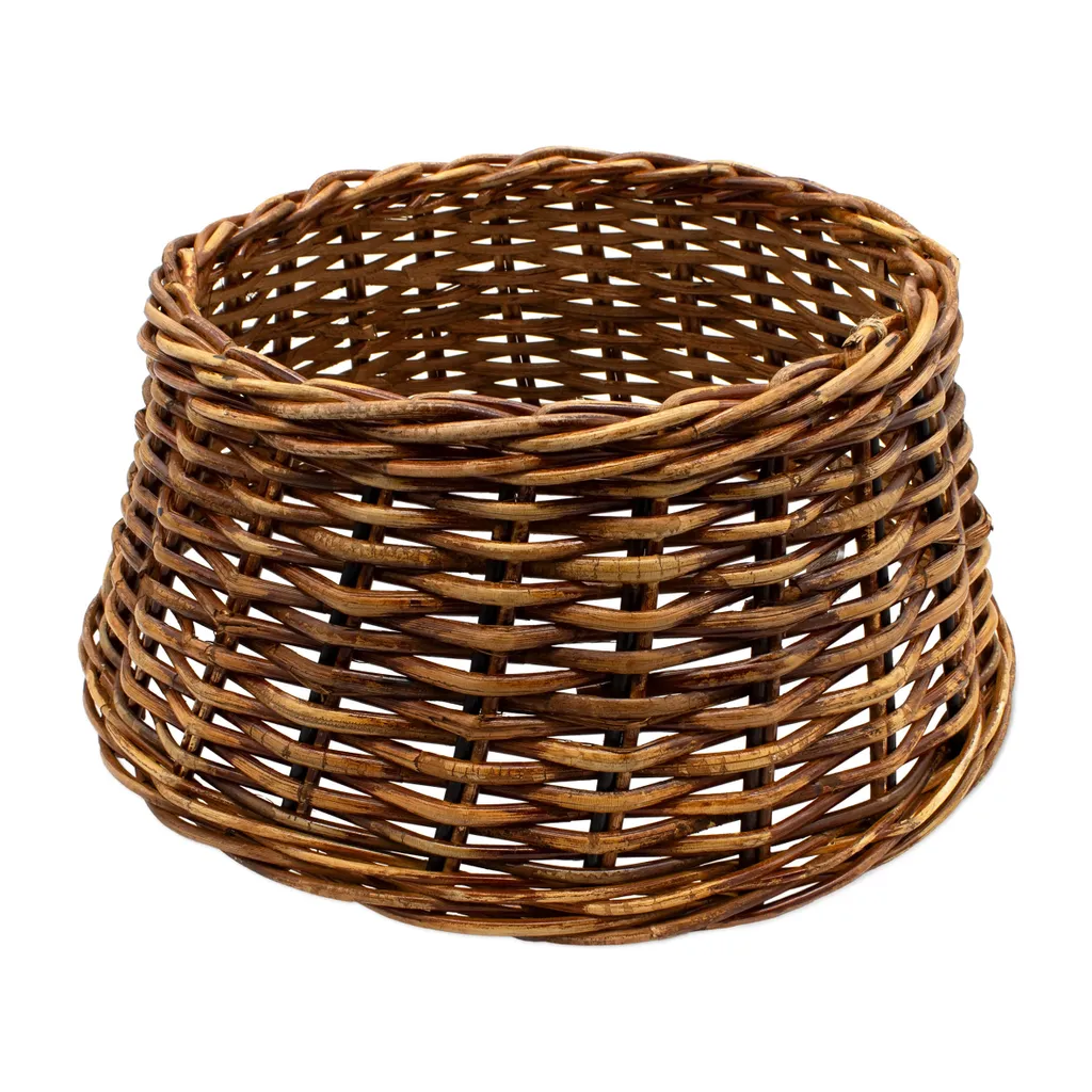 Cache-pied de sapin osier véritable 60 cm - Jupe en rotin tressé main