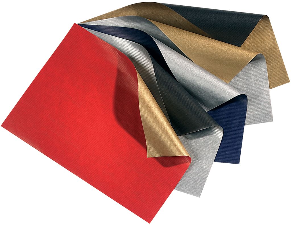 folia Weihnachts-Geschenkpapier "Bicolor" (B)700 mm x 2 m blau/silber auf Rolle