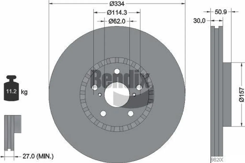 Disque de frein avant BENDIX BDS1874R compatible Lexus GS et RC 4351222260