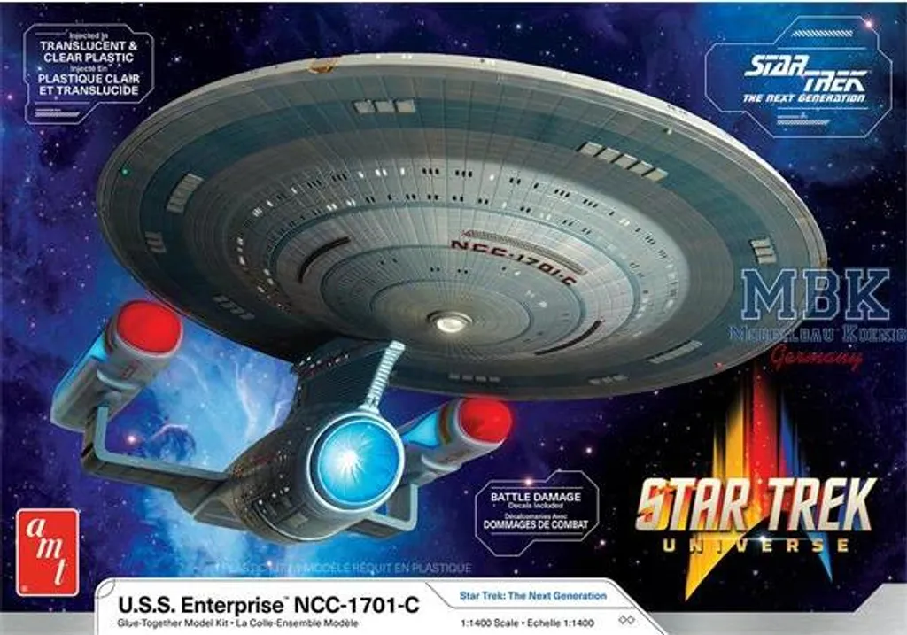 Star Trek U.S.S. Enterprise NCC-1701-C AMT 1332 avec marquages complets