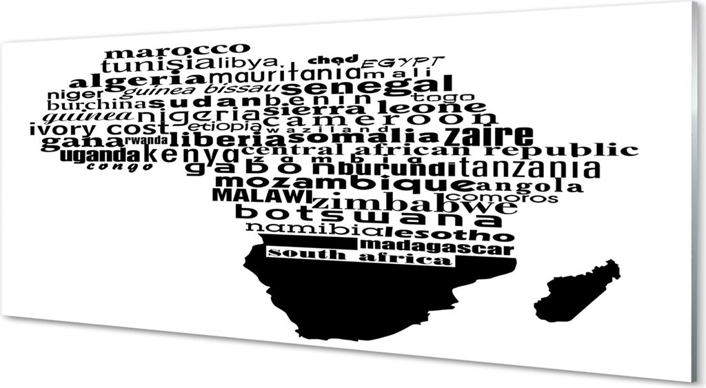 Glasbilder 125x50 Wandkunst Schwarz-Weiß-Untertitel