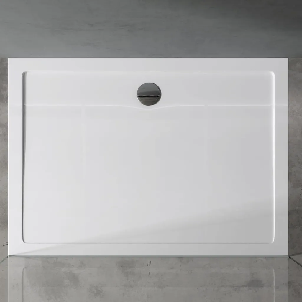 doporro Piatto Doccia con Piletta 80x80x4cm, Piatto Doccia Faro3W in Acrilico incl. Piletta di Scarico (AL02