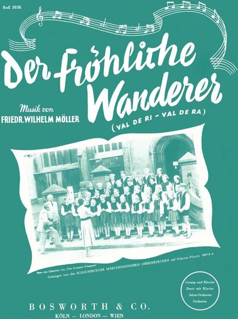 Der fröhliche Wanderer für Klavier Mein Vater war ein Wandersmann