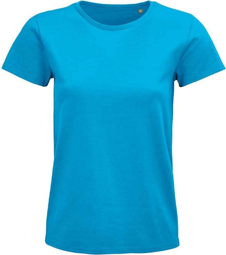 SOLS - "Pioneer" T-Shirt Baumwolle aus biologischem Anbau für Damen PC5342 (S) (Aquablau)