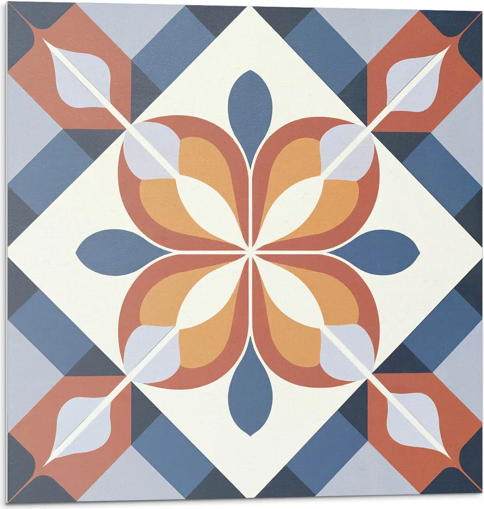 Wall Panel 3D Autoadesivo 50x50 - Design Floreale Geometrico Top