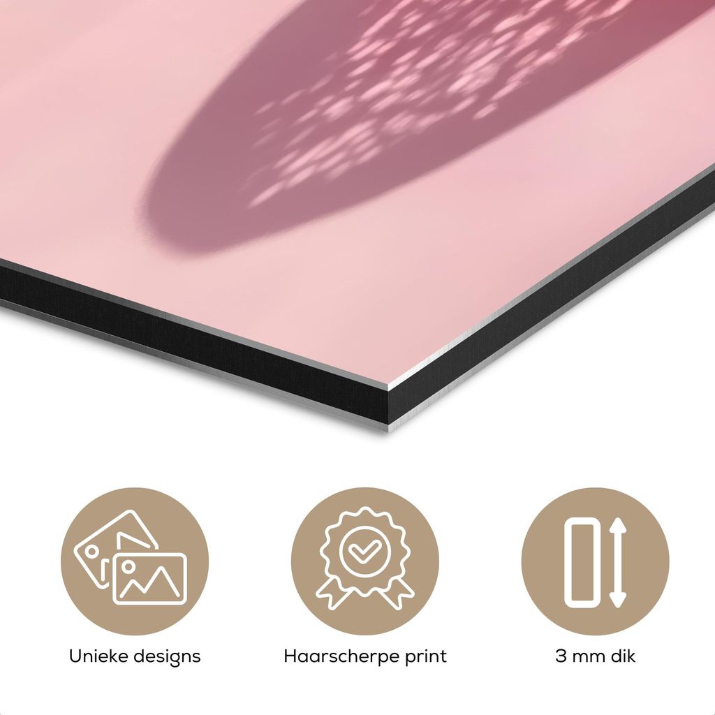 MuchoWow Wanddekoration Metall Metallbild Wandkunst 30x20 cm Grapefruit - Rosa - Disco - Glänzend MuchoWow Aluminium Gemälde - Aluminiumgemälder