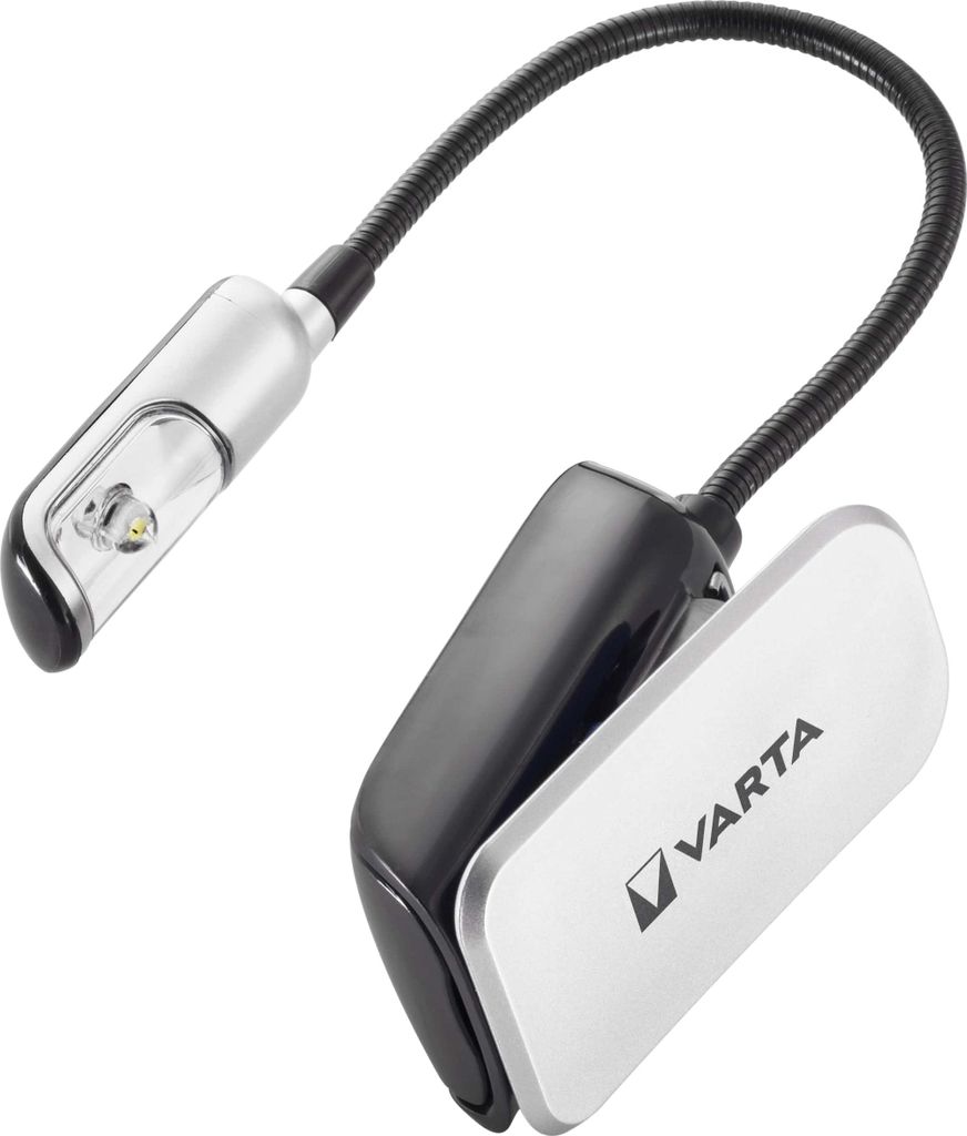 A VARTA LED Book Light is shown against a white background.