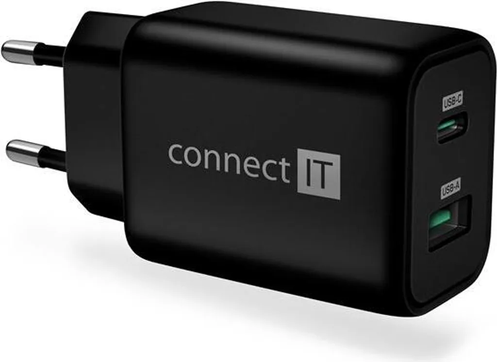 Caricabatterie Ultra-Rapido 33W GaN CONNECT IT - Design Nero Elegante