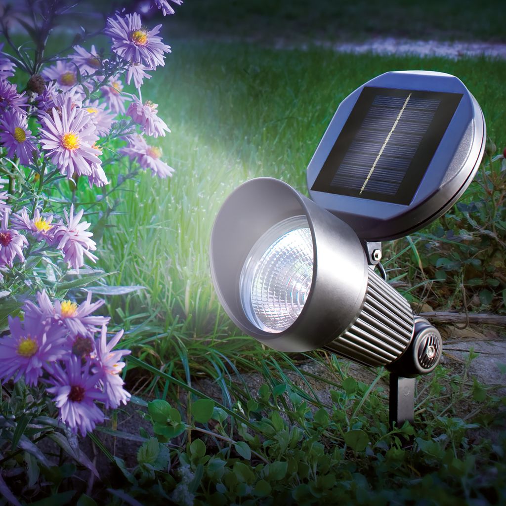 esotec Solarspot SPOTLIGHT kaltweiß 6000K AKKU IP44 wetterfest outdoor 102138