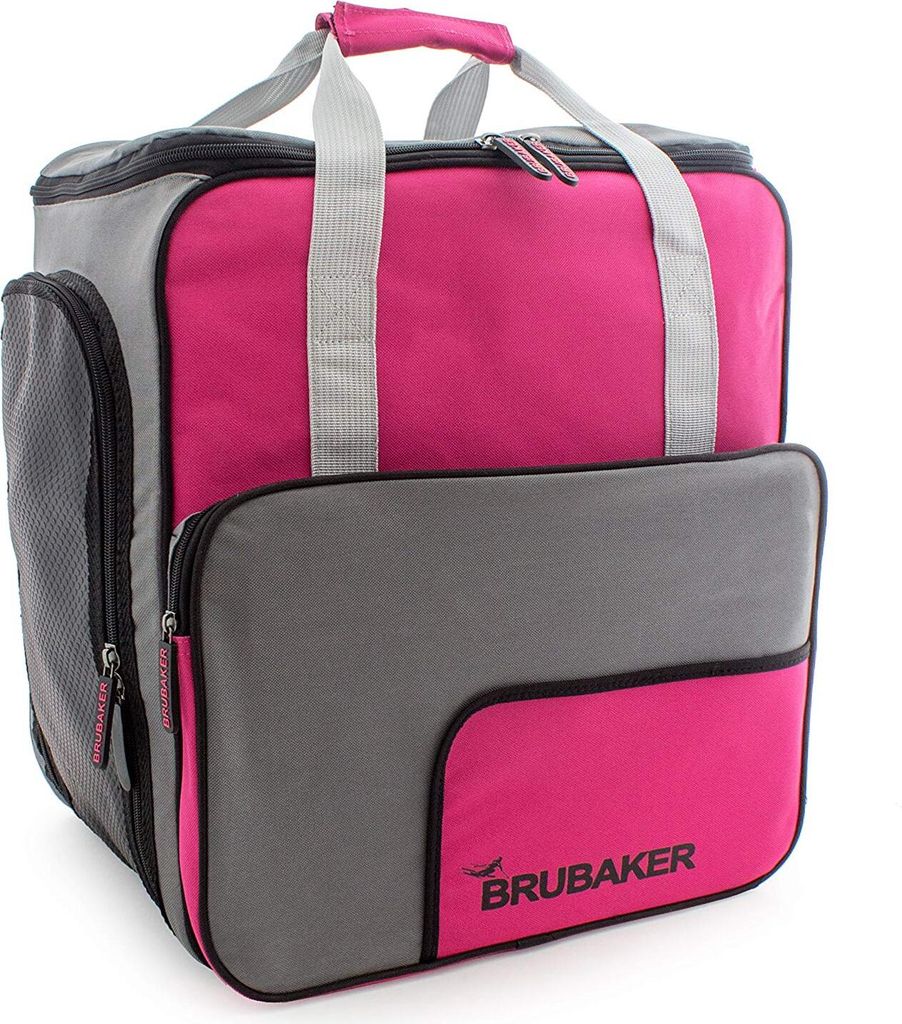 BRUBAKER Skischuhtasche Helmtasche Skischuhrucksack Superfunction Pink Grau
