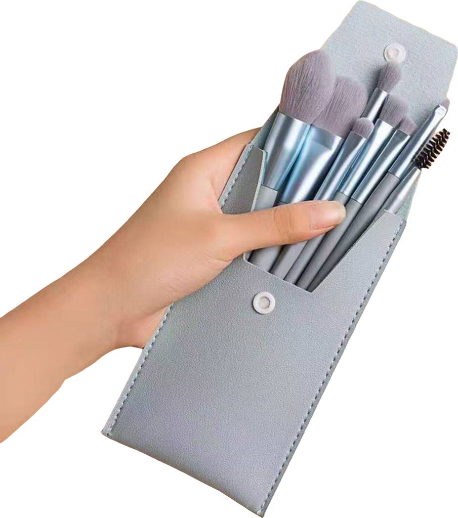 8-teiliges Make-up-Pinsel-Set mit tragbarem Etui, professionelles loses Puder, Rouge, Textmarker, Lidschatten, Concealer, Augenbrauen-Mixing, Kosme...
