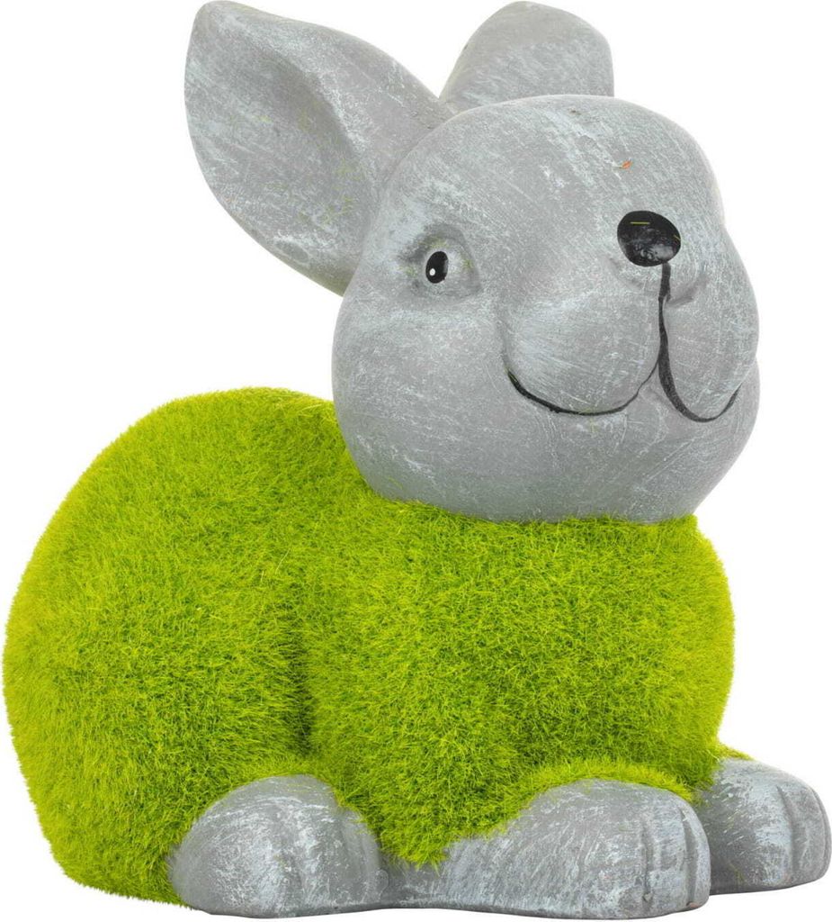 Osterhase Osterfigur Osterdeko grüne Osterhasenfigur Deko Hase Ostern Tisch deko Tischdekoration Wohnaccessoires Gartendekoration Osterei 12.6 cm