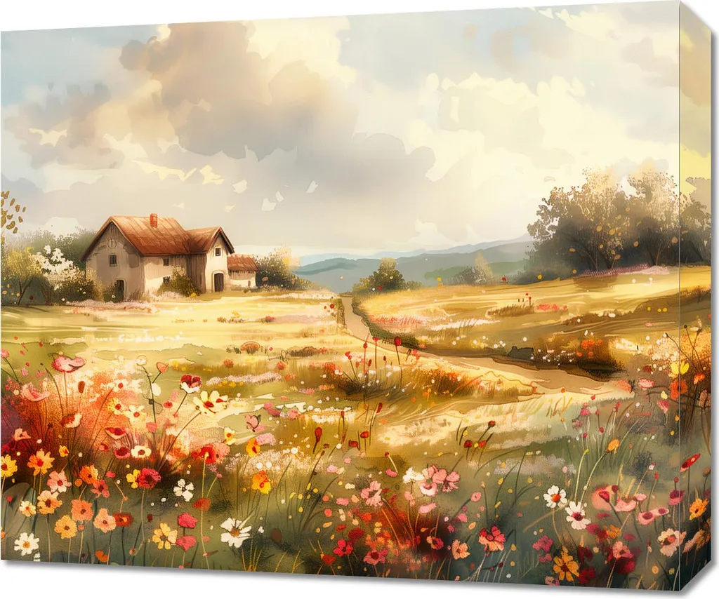 Regalo Quadro Casetta Idilliaca 60x50 | Emozioni su Tela per la Casa