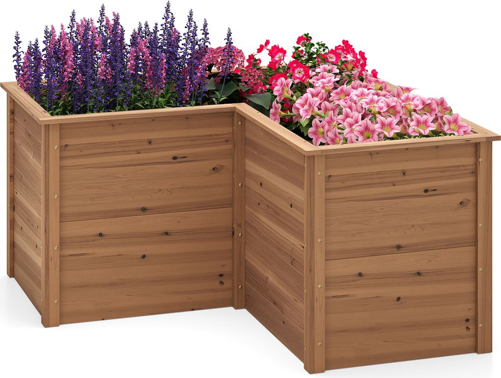 COSTWAY Hochbeet Gartenbeet Holz, Pflanzkasten, Produktbild 