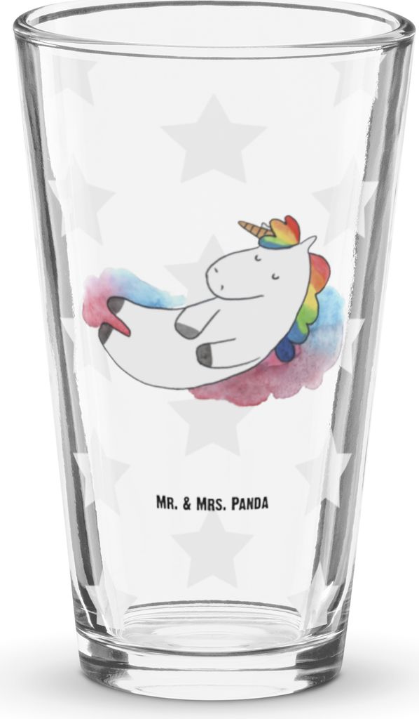 Mr. & Mrs. Panda Tumbler Einhorn Wolke 7 - Transparent - Geschenk, Verliebt, Glas, Menschen, Glaube, Trinkglas, Cocktailglas, Unicorn, Wasserglas, ...
