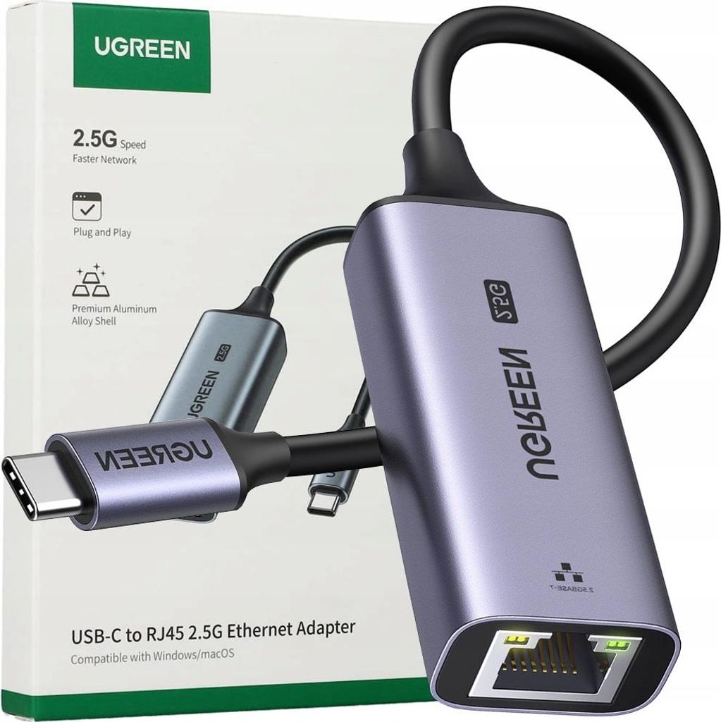 Adaptateur Ethernet Ugreen Cm648, Usb-C Do Rj45, 2.5G Image du produit 