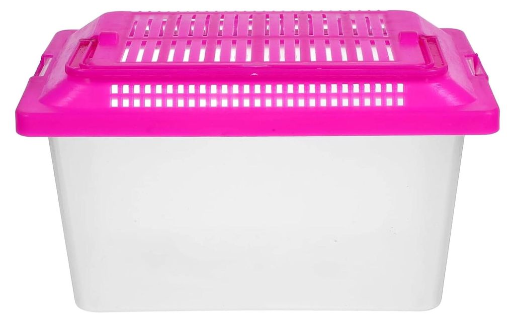 Tragbare Kunststoff-Tiertransportbox Transparent 18x11x11cm für Schildkröten, Hamster und Reptilien mit sicherem Deckel, kompakt und langlebig