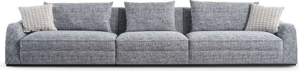 Casa Padrino Luxus Sofa Blau / Grau / Schwarz 308 x 106 x H. 83 cm - Wohnzimmer Sofa - Hotel Sofa - Wohnzimmer Möbel - Wohnzimmer Einrichtung - Ho...