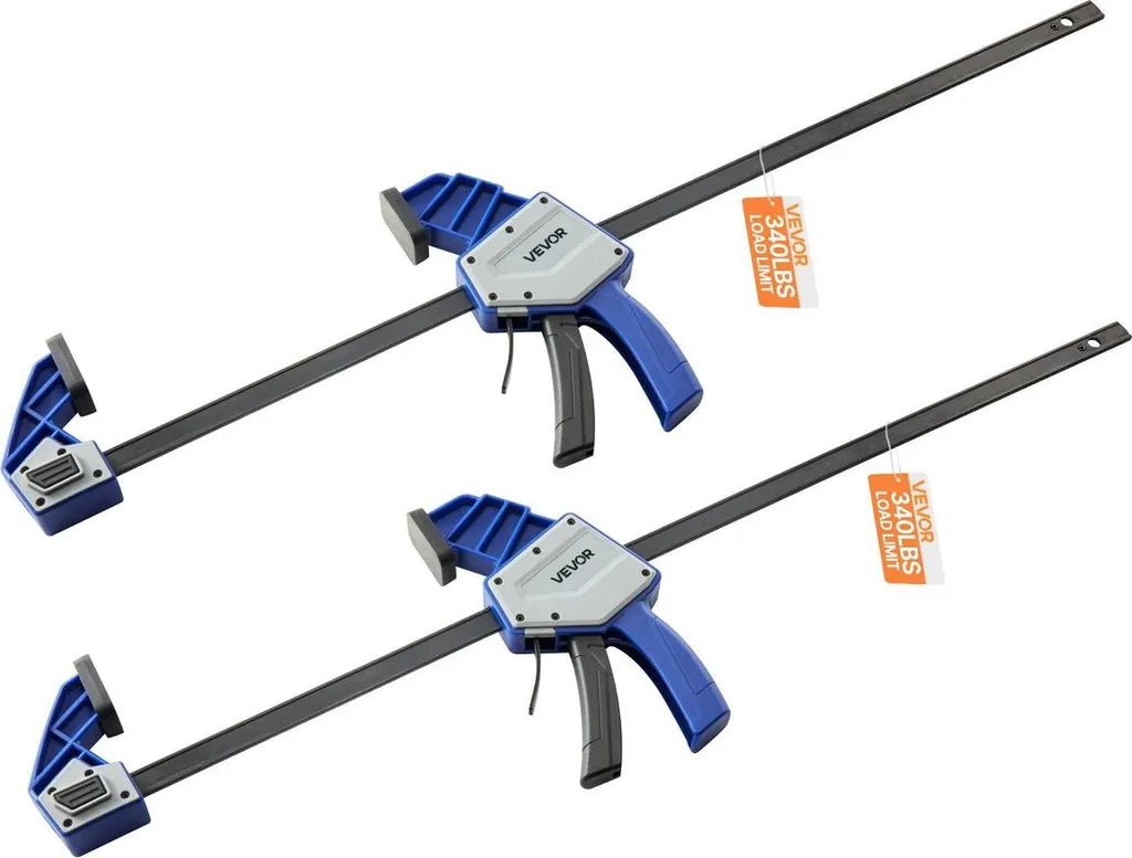 Serre-joint Rapide une main 60cm en Acier, Force 154 kg - Lot de 2