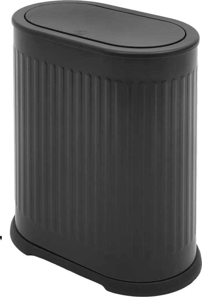 Poubelle 6L noire au design moderne pour salle de bain et petit bureau