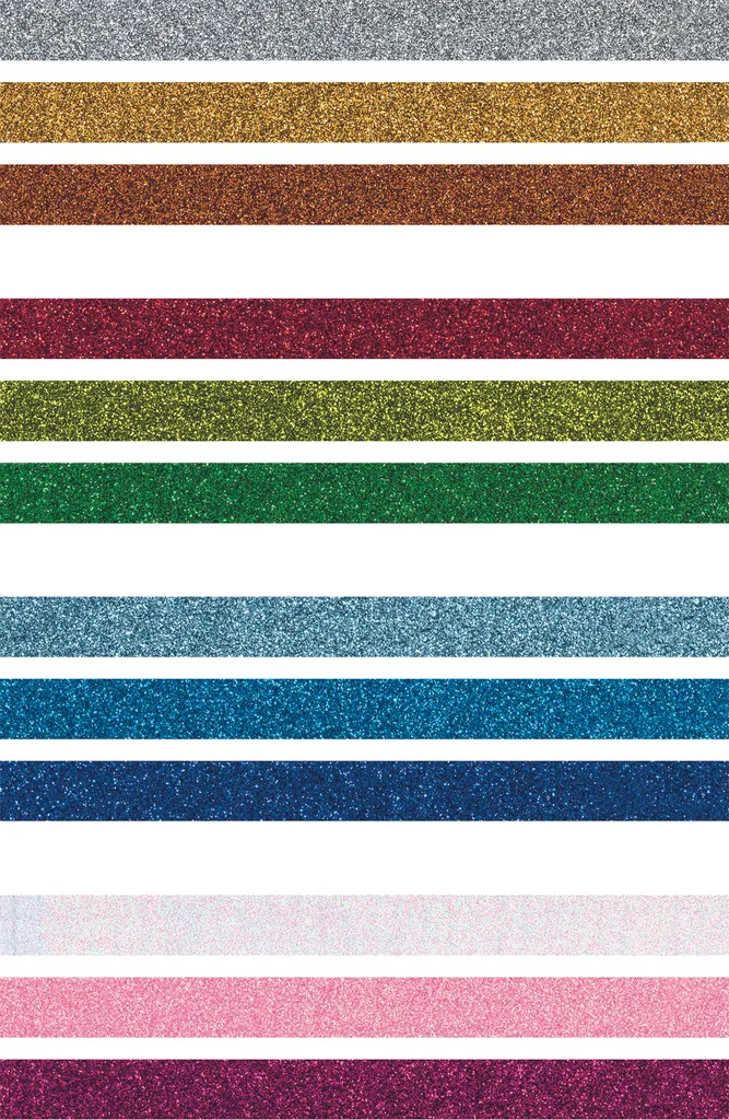 Ruban Adhésif Pailleté pour Scrapbooking - Lot de 20 Rouleaux Scintillants