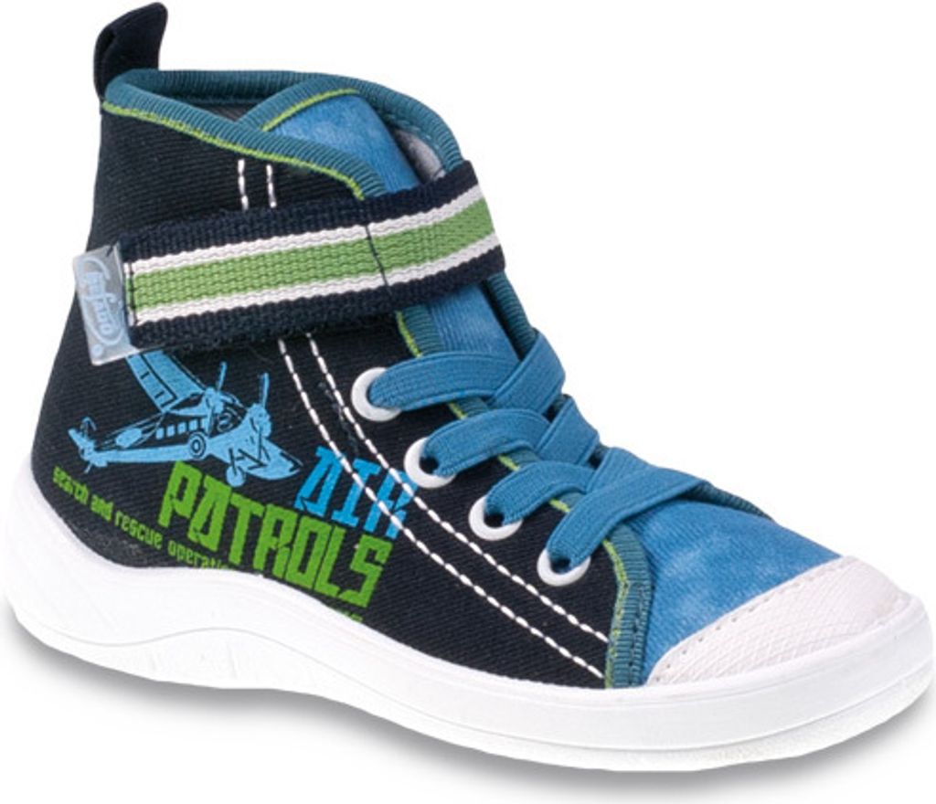 BEFADO Jungen Sneakers Klettverschluss Blau 35