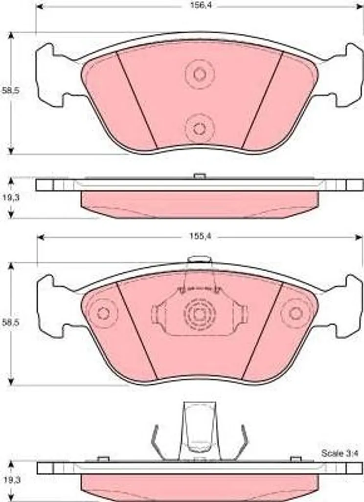 Plaquettes de frein TRW GDB1406 pour Volvo 850 S70 V70 - Réf OE 2723435