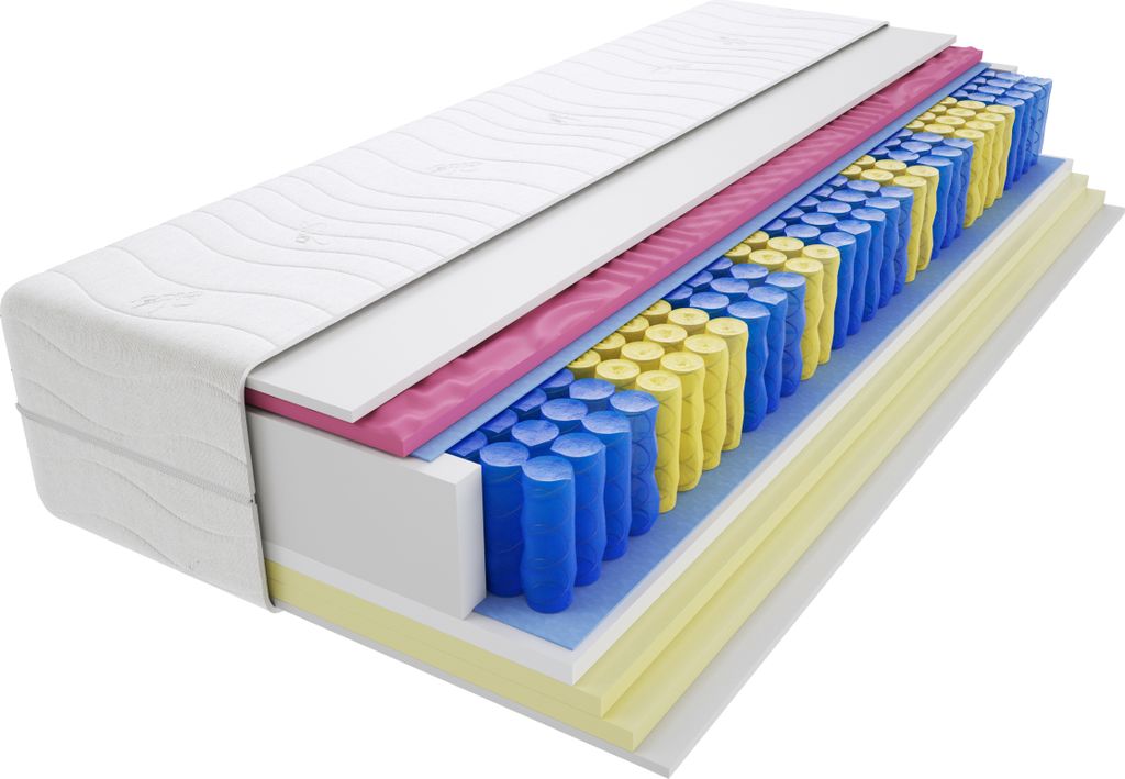 Matratze 100x190 cm Doppelmatratze, H2 & H3 Federkernmatratze, Taschenfederkernmatratze 16 cm Hoch Visco Memory Profilierter Moletschaum Hypoallerg...