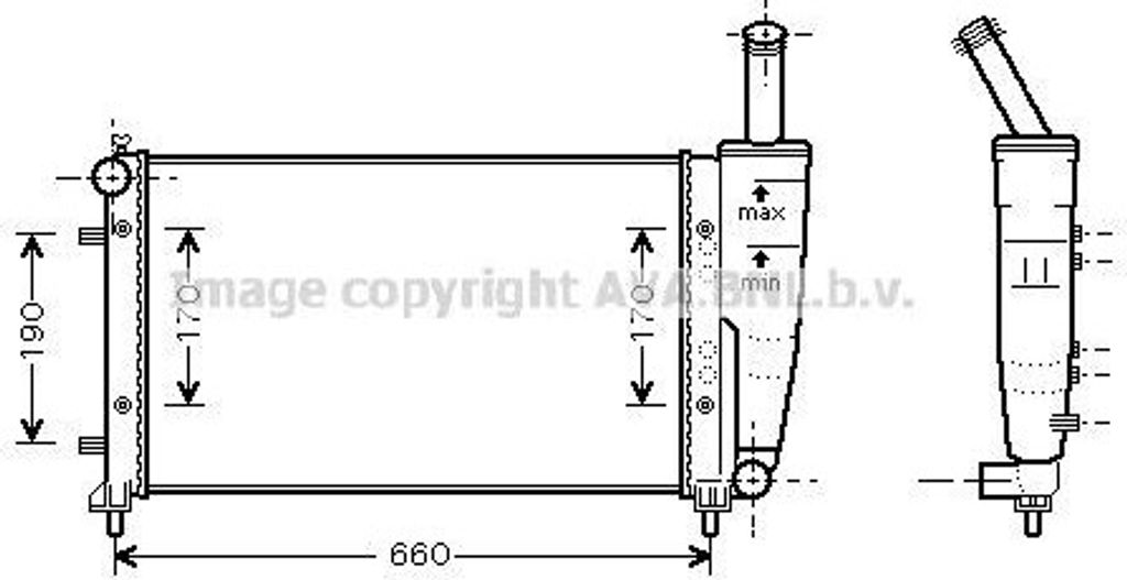 PRASCO FTA2290 - OE 51724183 Kühler, Motorkühlung für Idea, Punto