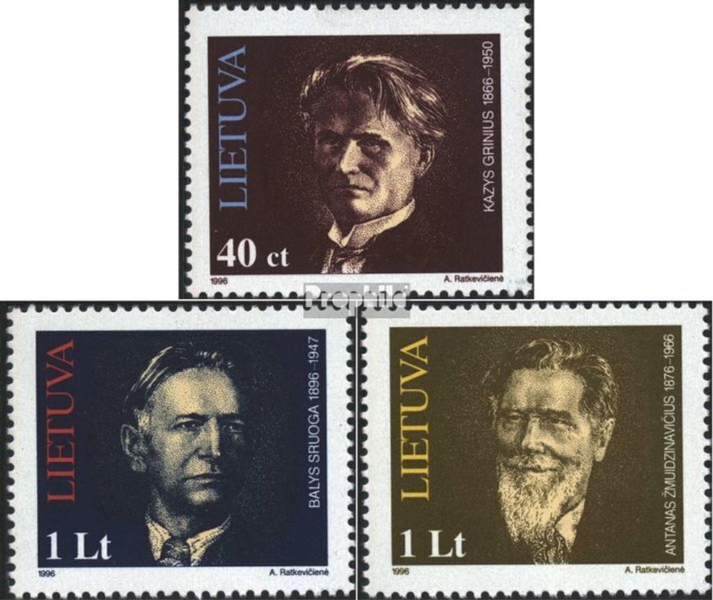 Briefmarken Litauen 1996 Mi 603-605 (kompl.Ausg.) Produktbild 
