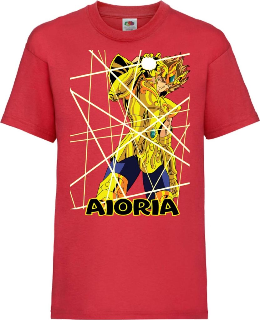 Kinder T-Shirt Saint Anime Seiya Leo Aiolia 02 Aiolia, 9-11 Jahr - 140 / Rot