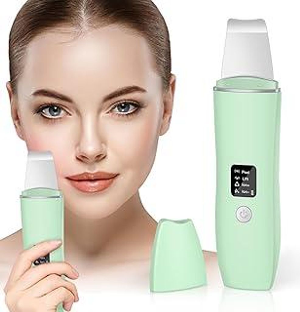 Skin Scrubber, Ultraschallpeelinggerät für Gesich, Ultraschall Ultraschallgerät für das Gesicht für Strahlende Haut, Face Spatula Mitesserentf...