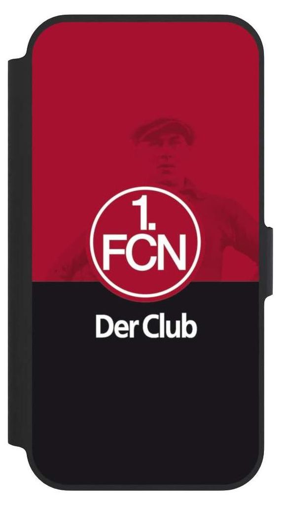 NIVOCASE Klapphülle für Apple iPhone 13 Pro Handyhülle aus Kunst Leder NIVOflip schwarz 1. FC Nürnberg Der Club Offizielles Lizenzprodukt