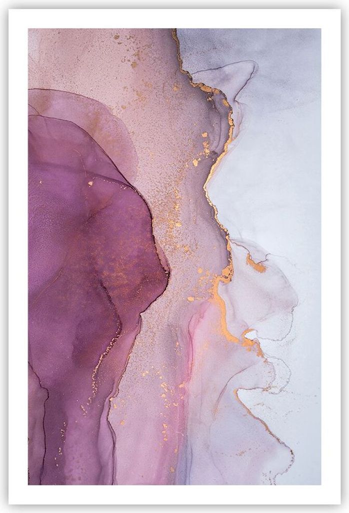 Poster - Poster ohne Rahmen - Marmor Pink Violett - 61x91,5 Produktbild 