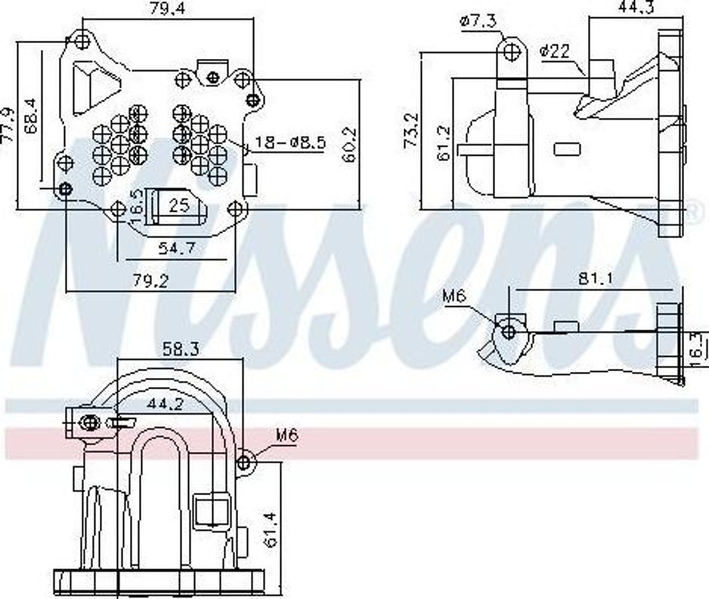 NISSENS 989313 AGR Kühler für OPEL COMBO Großraumlimousine (X19) Abgasrückführung