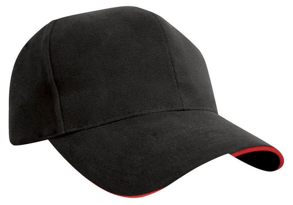Result Headwear - Baseball-Mütze Sandwichschirm FK1740 (Einheitsgröße) (Schwarz/Rot)
